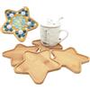 Anktily 4 Sottobicchieri a Mosaico in Bambù, Vassoi Con Base Vuota per Artigianato Fai da Te, Forniture per Mosaico, Piatti Artistici (Stella)
