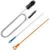 eModwey Set di 3 Strumenti per la Pulizia Scarico Lavandino: Pinza Stura Lavandini in Acciaio Inox, Spazzola per Lavandini e Tubi, Gancio Pulizia per Cucine, Bagni, Vasche e Servizi Igienici