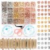 Dotilili 1744 Pezzi 4mm 6mm Perline per Braccialetti, 8 Stili Perline di Distanziatore Spacer Beads in oro Argento Kit Braccialetti DIY Creazione Gioielli Bigiotteria Collane Accessori Fai Da Te