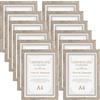 Giftgarden Confezione da 12 Cornici per Foto A4,Colore Grigio Bianco, Formato A4, Cornici per Certificati, da Appendere alla Parete e da Tavolo