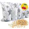 Amilian cuscino termico con noccioli di ciliegia, 55 x 20 cm, imbottito con noccioli di ciliegia, cuscino per bambini e adulti, ideale come cuscino da massaggio, fantasia a stelle, colore: grigio