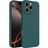 Captor Cover iPhone 16 Pro Max Custodia Colorata in Silicone Liquido, Flessibile, Bordo Rialzato per Schermo e Fotocamera, Morbida Con Microfibra Interna per iPhone 16 Pro Max Cover (Verde Scuro)