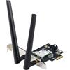 ASUS PCE-BE6500, Adattatore Tri Band BE6500 PCI-E WiFi 7 (802.11be), Bluetooth 5.4, WPA3 Network Security, Multi-link Operation, Antenne Regolabili, Nero