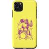 SEEMBO Custodia per iPhone 11 Pro Max Gorilla che suona la batteria Cool Monkey Funny Animal Rock batterista