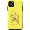 SEEMBO Custodia per iPhone 11 Pro Max Alien Suonare Batteria Divertente Spazio Batterista Cool Rock Musicista