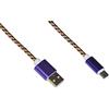 Link LKGZ26 Cavo USB Tipo C MT 1 Guaina Intrecciata Colore Viola/Oro Fino A 2 Ampere