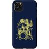 SEEMBO Custodia per iPhone 11 Pro Max Gorilla che suona la batteria Cool Monkey Funny Animal Rock batterista