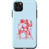 SEEMBO Custodia per iPhone 11 Pro Max Gorilla che suona la batteria Cool Monkey Funny Animal Rock batterista