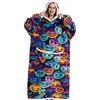 JOJJJOJ Felpa con cappuccio oversize con tasca gigante, coperta in felpa per uomo e donna, taglia unica, Zucca(pile di sherpa), Taglia unica