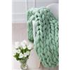 Hfnnhl Coperta gigante lavorata a maglia grossa, coperta ultra morbida lavorata a maglia fatta a mano, braccio misto spesso, caldo e accogliente per divano letto, coperta lavorata a maglia ( Color : Green ,