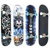 HUOLE Skateboard a 7 strati, Skateboard Completo,7 Strati di Acero, Concave Skateboard,Cambini,Junior,Principianti, Adulti,Guida Flessibile,Portata 100 kg (79 * 19.5 * 9.5cm-motif crâne)