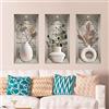 Ambiance Sticker Adesivi 3D | Adesivo da parete effetto 3D vasi e piante di design - Adesivi da parete per camera degli adulti 3D - Decorazione per soggiorno, adesivi da parete, per camera da letto, 60 x 90 cm