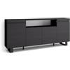 Skraut Home | Credenza, Mobile, Cucina | Madia, mobile ingresso | 200x87x35cm | 4 Porte | Design industriale | Stile moderno | Nero