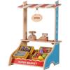 WOOMAX Supermercato Legno Cibo, Registratori di Cassa, Accessori cucinini nios 3 A Giocattolo educativo Gioco Imitacin (85387), Multicolore, S