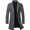 ECDAHICC - Cappotto da uomo, casual, slim fit, con colletto a scacchi, chiusura semplice, in lana, caldo, lunghezza midi, per l'inverno, abbigliamento esterno, Nero , M