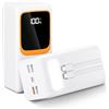 POWELEPHANT Power Bank 50000 mAh con cavo incorporato portatile con torcia LED e 7 uscite e 3 ingressi Bianco