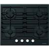 Silverline Piano Cottura 4 Fuochi a Gas da Incasso Larghezza 60 cm Griglie in Ghisa Piano in Vetro colore Nero - CS5404B01
