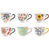 H&H Creamtea Set 6 Tazze Caffè, in New Bone China, senza piattino, 90cc