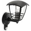 Philips LED Lampada da Parete Creek per Esterno, Lanterna Up con Sensore, Alluminio Nero