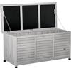 Outsunny Panca Contenitore in Legno di Abete, Cassapanca da Esterno con Piedini Antiscivolo 127x56x60cm, Grigio|Aosom