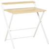 HOMCOM Scrivania Pieghevole Salvaspazio con Mensola Superiore per Camera e Ufficio, 81.5x70x84cm, Color Legno e Bianco|Aosom