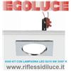 Egoluce faretto da incasso orientabile quadrato nickel satinato con lampadina led 9W