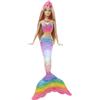 Barbie Sirena Arcobaleno con Capelli Biondi, Luci Colorate, Si Attiva Sott'Acqua,DHC40