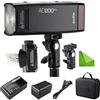 GODOX AD200 Pro 200Ws 2.4G Flash Strobe, 1/8000 HSS, 500 Flash a Piena Potenza, 0.01-1.8s Riciclaggio, Batteria 2900mAh, Lampadina Nuda/Testa Speedlite Fresnel