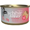 SCHESIR SpA Silver Senior Cat Pollo con Anatra Filetti e Mousse Doppia Texture in Brodo - 70GR
