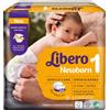 Essity Pannolini Libero Newborn 24 Pezzi Taglia 1 Per Bambini 2-5 Kg Essity 841727 - Pannolini E Accessori