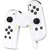 OFFCUP Impugnatura di Ricarica, Joycon per Nintendo Switch NS/Switch OLED, Charging Grip con Indicatore Led, Impugnatura Caricatore per Controller a Forma di V Accessori, USB di Tipo C(Bianco)