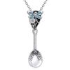 POPLYKE Cucchiaio collana in argento Sterling Mini cucchiaino ciondolo collana per donne uomini gioielli regali, Argento sterling