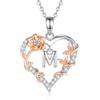 EUDORA Harmony Ball Rosa Cuore Collana con iniziale M per donne Lettera M Alfabeto iniziale Collane Rame Placcato rodio Ciondolo con Zirconi Cubici, Iniziali Gioielli Regali per Donne Moglie, 18
