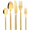 SWISON Set posate dorate 30 pezzi 6 persone in acciaio inox, lavastoviglie