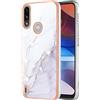 SEAHAI Cover per Motorola Moto E7i Power/Moto E7 Power, Custodia Protettiva Ultra Sottile ed Elegante in Silicone TPU Flessibile, Glitter Modelli Colorful Cover Antiurto Case - Bianco