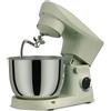 EMPOTEC Impastatrice Planetaria Potenza 1500W Ciotola 5 Litri Frusta Filo Piatta Gancio Dieci Velocità Funzione Turbo Beige Braccio Inclinabile Interruttore Sicurezza Piedini Gomma Antiscivolo Acciaio Inox