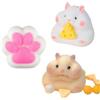 GWAWG Criceto Squishy, giocattolo a forma di zampa di gatto, Fufu Squishy portatile per stress, gatto, criceto, per bambini e adulti, regalo di relax e divertimento