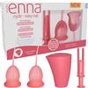 ENNA CYCLE EASY - Taglia S - 2 coppette mestruali + contenitore di sterilizzazione + applicatore