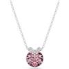 Swarovski Pendente Bella V, Taglio Round, Rosa, Placcato rodio
