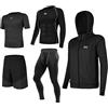 Danfiki Abbigliamento da palestra da uomo Sport Running Set Fitness Allenamento Tute, Grigio, M