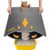Conlun Tappetino Lettiera Gatto 58x42cm, Doppio Strato, Impermeabile, Resistente all'Uro, Lavabile, Antiscivolo Tappeto per Lettiera Gatto, Grigio