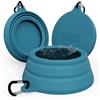 OHMO - Ciotola da viaggio per cani antigoccia, grande ciotola portatile per l'acqua, ciotola per animali domestici pieghevole a prova di schizzi per viaggi in auto, design unico (700 ml, Verde Acqua)