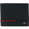 Tommy Hilfiger Portafoglio da uomo in pelle Leif RFID con flip ID, nero, Black, Taglia unica, Preppy