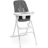 Ingenuity: ity by Ingenuity Sedia Alta Pieghevole Compatta Sun Valley, Piatto Sicuro per Alimenti, Imbracatura a 5 Punti, Per Età da 6 Mesi in Su, Unisex - Grigio