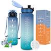 Vikaster Bottiglia acqua, Borraccia 1000ml, Senza BPA & Prova di Perdite, Bottiglia Acqua Bambini, Scuola, Bici, Palestra, Yoga, Ufficio