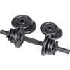Bodyline Kit composto da manubrio in vinile con ghiera e dischi in ghisa per un totale di 10kg - perfetto per pesistica fitness, allenamento, palestra a casa