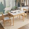 DEGHI Set tavolino contenitore con due sedie per bambini in legno - Carezza kids