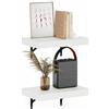 Furinno TANNA mensole sospese da parete set da 2, mensola da parete da 38.1 cm, mensola da parete, per bagno, ufficio domestico, soggiorno, Bianco testurizzato