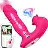 ARLOVESIN Vibratoreper donna professionale Sex toys，succhia clotoride per donna Grandi Vibratore Sexytoysys Donna Wireless 9 * 9 modalità Vibratori Sex toys(rosa rossa-6)