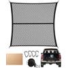 FoundGo 120x120cm Doppio strato Rete da carico elastica [Max.210x210cm espandibile] Rete da carico per camper incl. 4x moschettoni + 4x ganci ABS + 2x cinghie elastiche